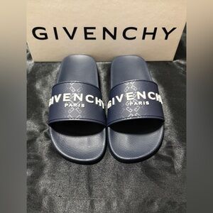 Givenchy Women Slide Sandal In Dark Blue Size US 7/ 40 EU